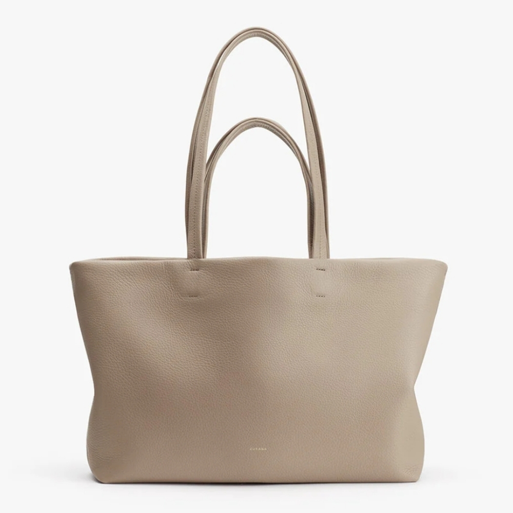 Cuyana Tan Leather Tote Bag